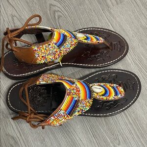 Colorful Beaded Women's Sandals